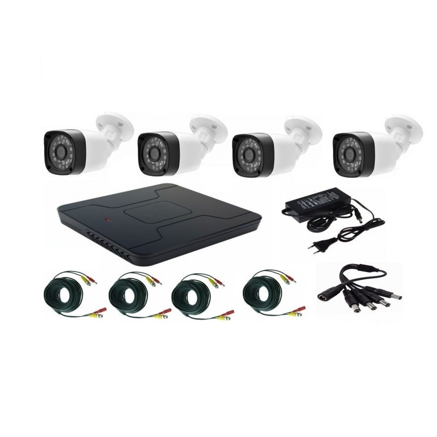 delinquency fluent Opaque Sistem supraveghere video 4 camere exterior 2MP, 1080P full hd IR 20m, DVR  4 canale, accesorii full, live internet - eMAG.ro