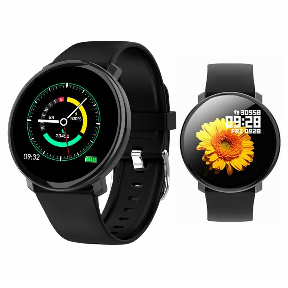 Ceas SmartWatch MAX FIT, FULL TOUCH SCREEN, Monitorizare Sanatate, Functii Inteligente, Notificari Apeluri/SMS/Whatsapp/FB, Respinge Apel, SYNC, Curea Silicon, Negru