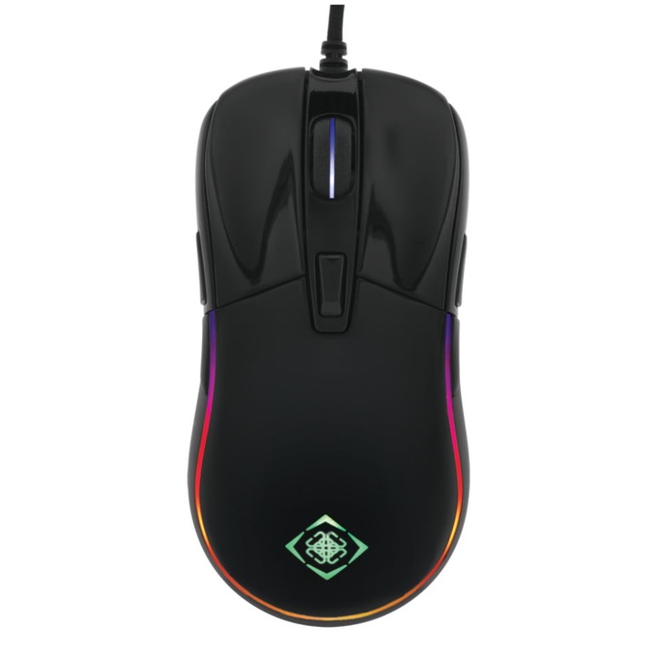 Mouse gaming DELTACO GAMING RGB, senzor PMW 3325, 5000 DPI, 1000 Hz, cablu 1.8m, USB, negru