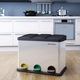 SONGMICS Cos de gunoi din inox cu 3 compartimente colectare selectiva, cu galeti interioare, 3x8litri, argintiu si negru