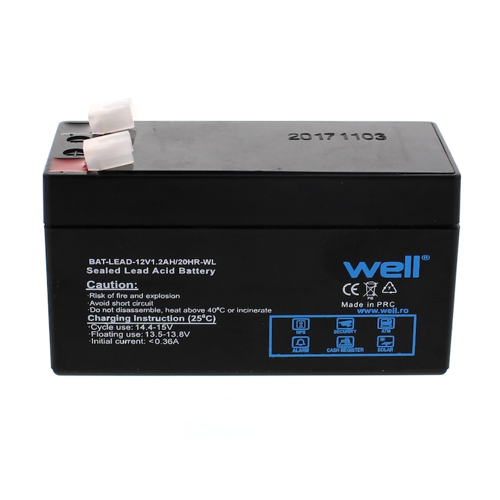 Оловно-киселинна батерия Well, 12V, 1.2AH