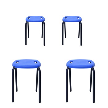 Set 4 taburete de bucatarie MF BOOM Black, Albastru Set 4 taburete de bucatarie MF BOOM Black, Albastru