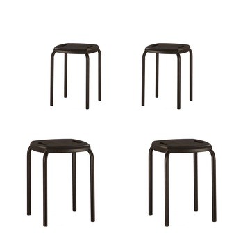 Set 4 taburete de bucatarie MF BOOM Black, Negru Set 4 taburete de bucatarie MF BOOM Black, Negru