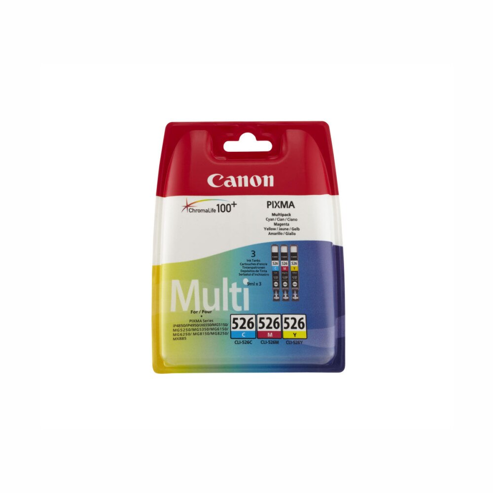 Pachet cartuse cerneala CLI-526 cyan, magenta, galben 450 pagini
