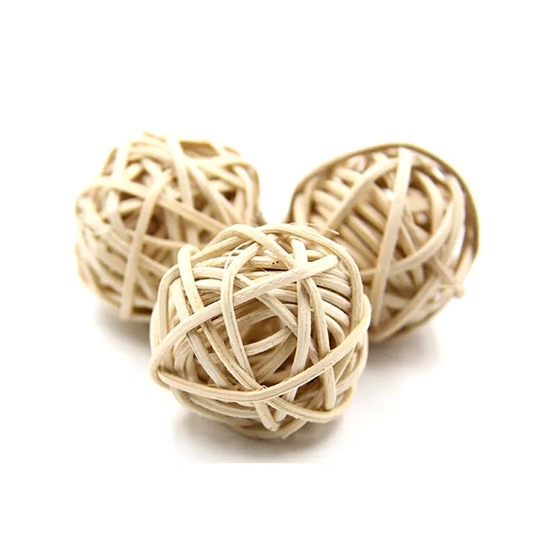 Set 20 bile din nuiele - natur, 3 cm