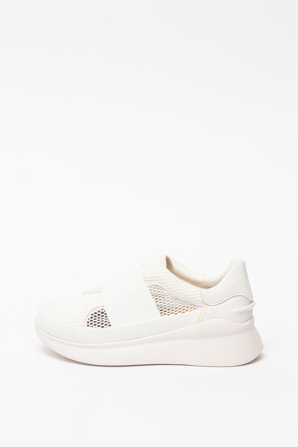 UGG, Pantofi sport slip-on din plasa Libu Lite, Alb, 9