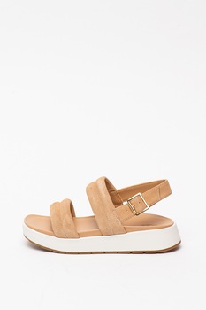 UGG, Sandale din piele intoarsa Lynnden, Piersica, 5 UGG, Sandale din piele intoarsa Lynnden, Piersica, 5