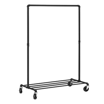 Stender suport pentru umerase si pantofi, SONGMICS, 100 x 49 x 163 cm, Negru HSR61BK Stender suport pentru umerase si pantofi, SONGMICS, 100 x 49 x 163 cm, Negru HSR61BK