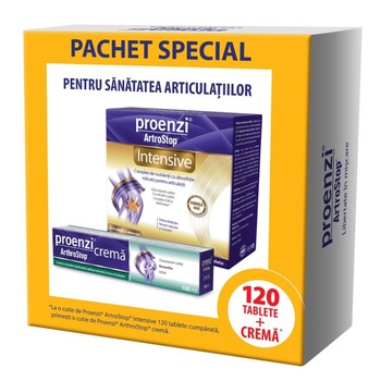 Pachet Proenzi ArtroStop Intensive 120 tablete + crema Proenzi ArthroStop Cadou Pachet Proenzi ArtroStop Intensive 120 tablete + crema Proenzi ArthroStop Cadou