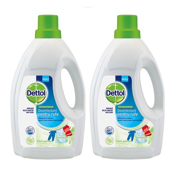 Pachet Dettol: 2 x Dezinfectant pentru haine fara parfum 1.5L Pachet Dettol: 2 x Dezinfectant pentru haine fara parfum 1.5L