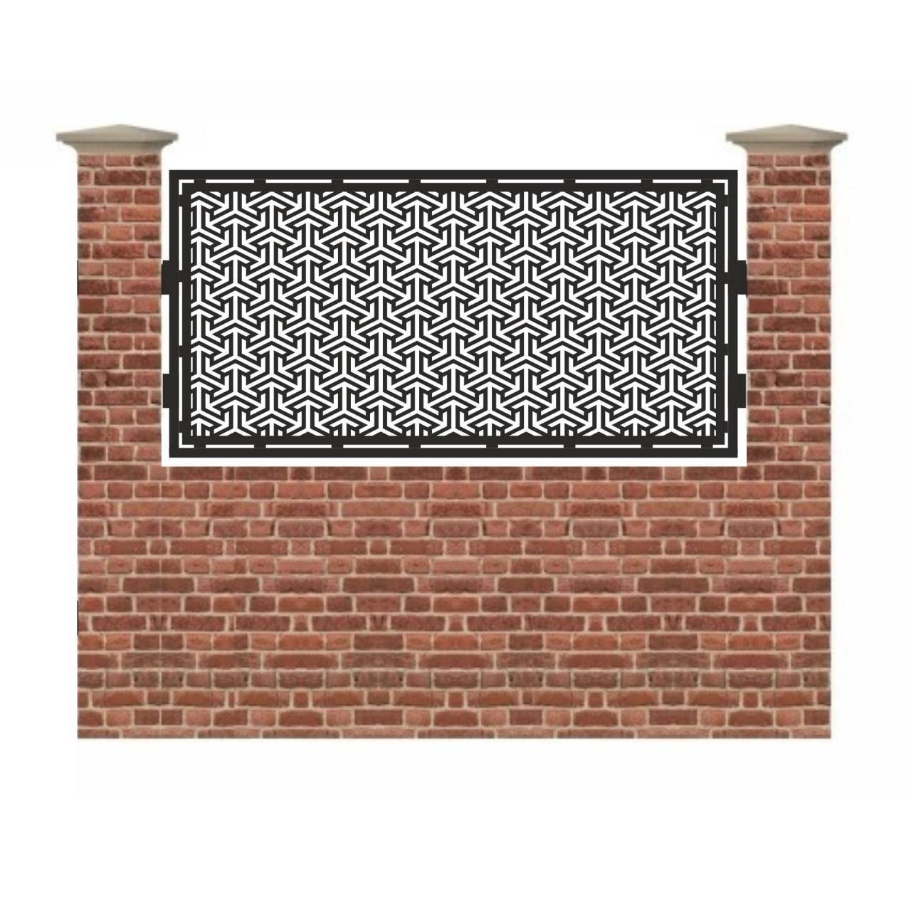 Panou de gard mic din tabla debitata cu plasma GEOMETRIC 990x1940 mm