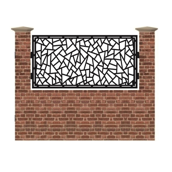 Panou de gard mic din tabla debitata cu plasma VITRALIU 990x1940 mm