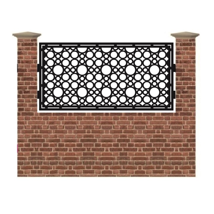 Panou de gard mic din tabla debitata cu plasma MAX 63 990x1940 mm