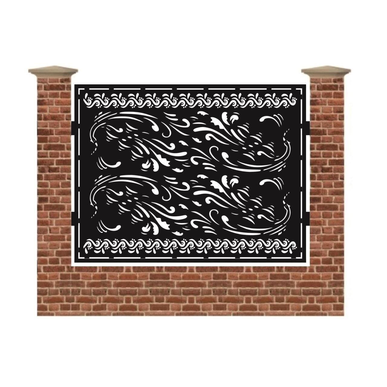 Panou de gard mare din tabla debitata cu plasma N267 1500x1940 mm