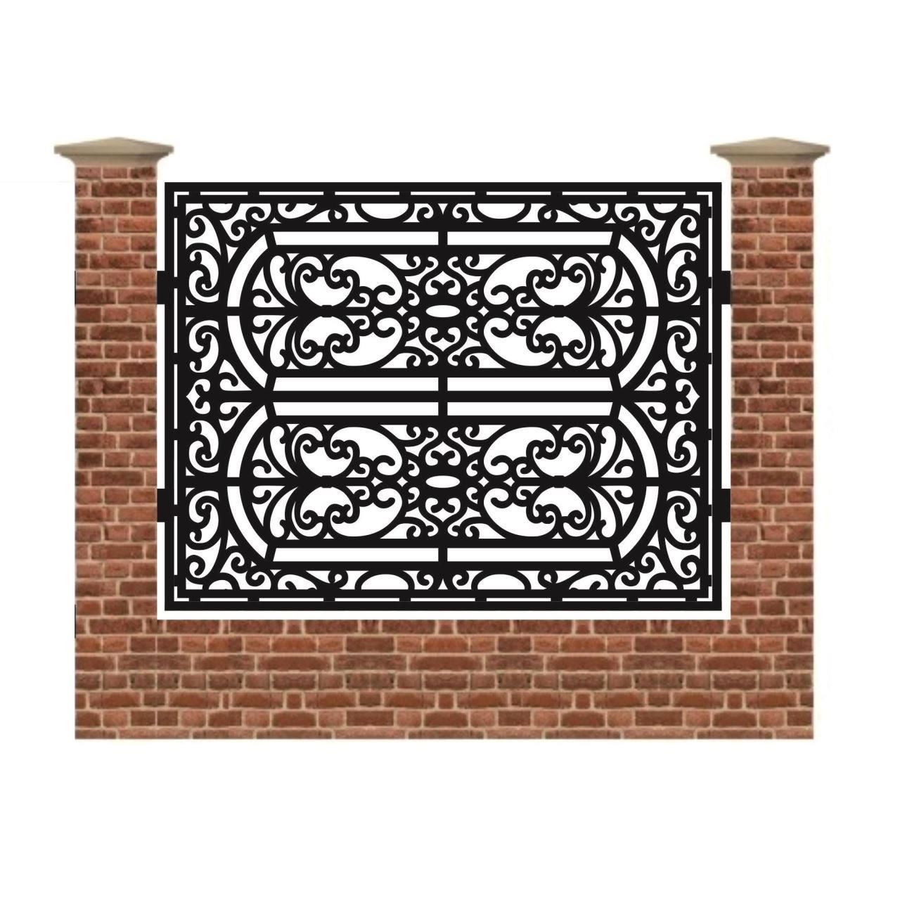 Panou de gard mare din tabla debitata cu plasma ELEGANT 1500x1940 mm