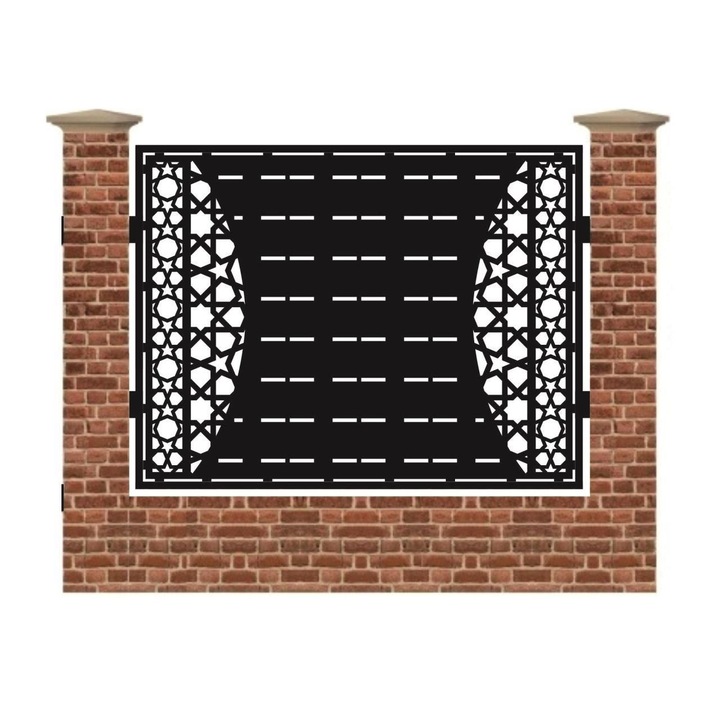 Panou de gard mare din tabla debitata cu plasma STARS 1500x1940 mm