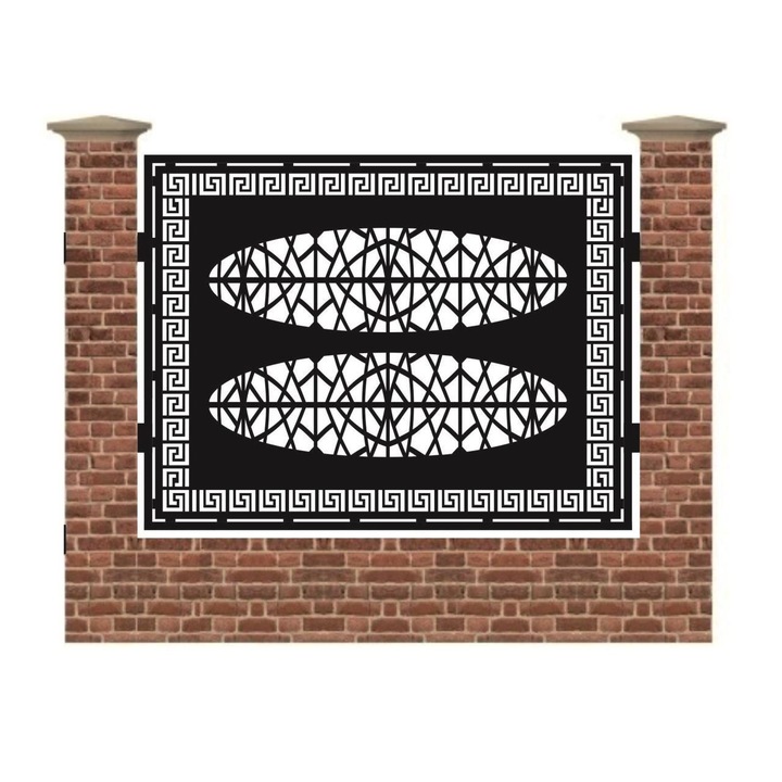 Panou de gard mare din tabla debitata cu plasma A12 1500x1940 mm