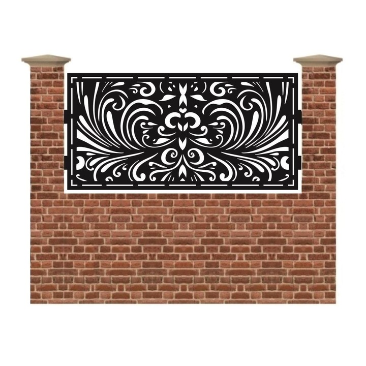 Panou de gard mic din tabla debitata cu plasma F120 990x1940 mm