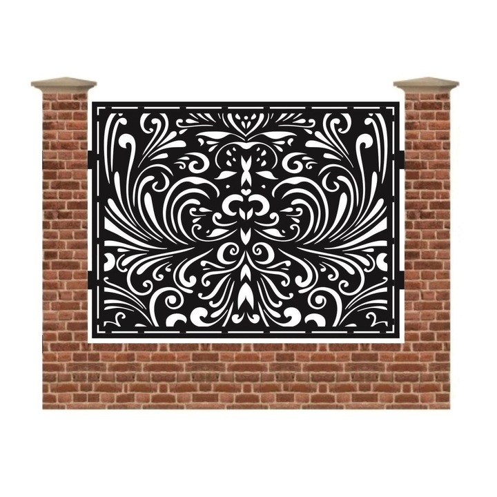 Panou de gard mare din tabla debitata cu plasma F120 1500x1940 mm