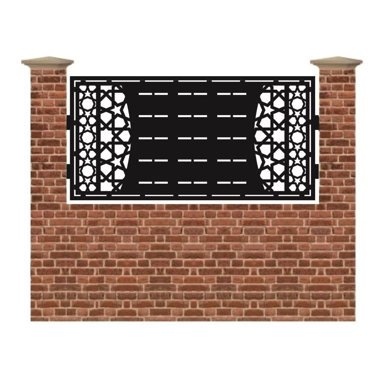 Panou de gard mic din tabla debitata cu plasma STARS 990x1940 mm