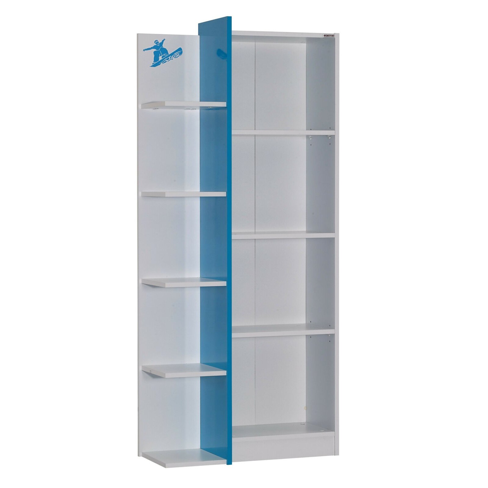 Corp cu 7 rafturi Alpino Snowboy 726x330x1775mm Alb/albastru