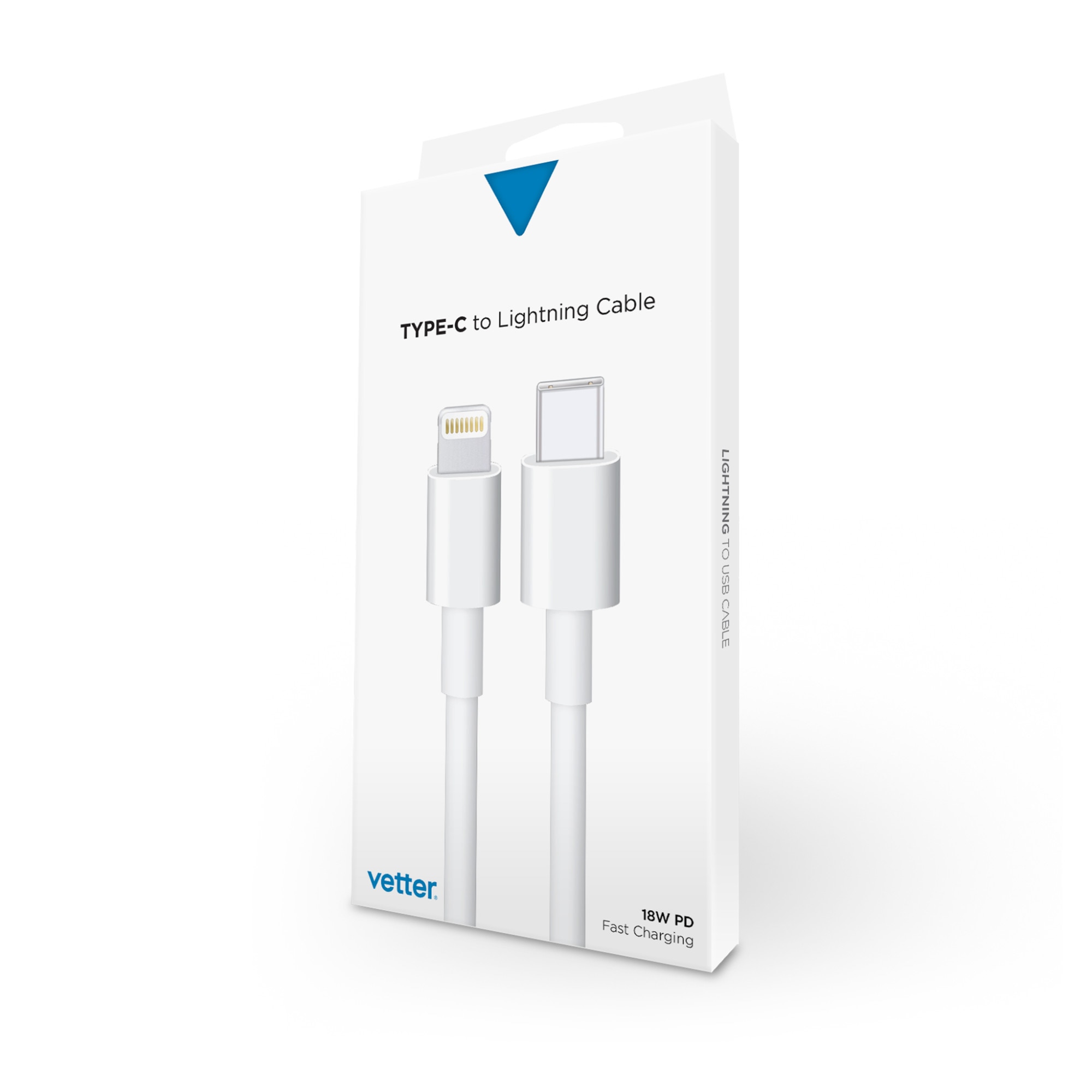Cablu de date/incarcare Vetter USB-C to Lightning pentru iPhone/iPad, 1m, White