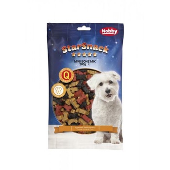 Recompense pentru caini Nobby, Mini Bones, Mix de carne, 200g Recompense pentru caini Nobby, Mini Bones, Mix de carne, 200g
