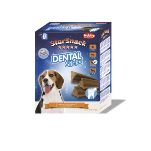 Sticksuri dentare pentru caini Nobby, StarSnack, M, 28 bucati, 560 g