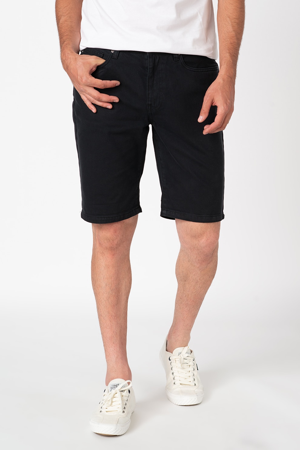 Big Star, Bermude de denim Aden, Negru, 33