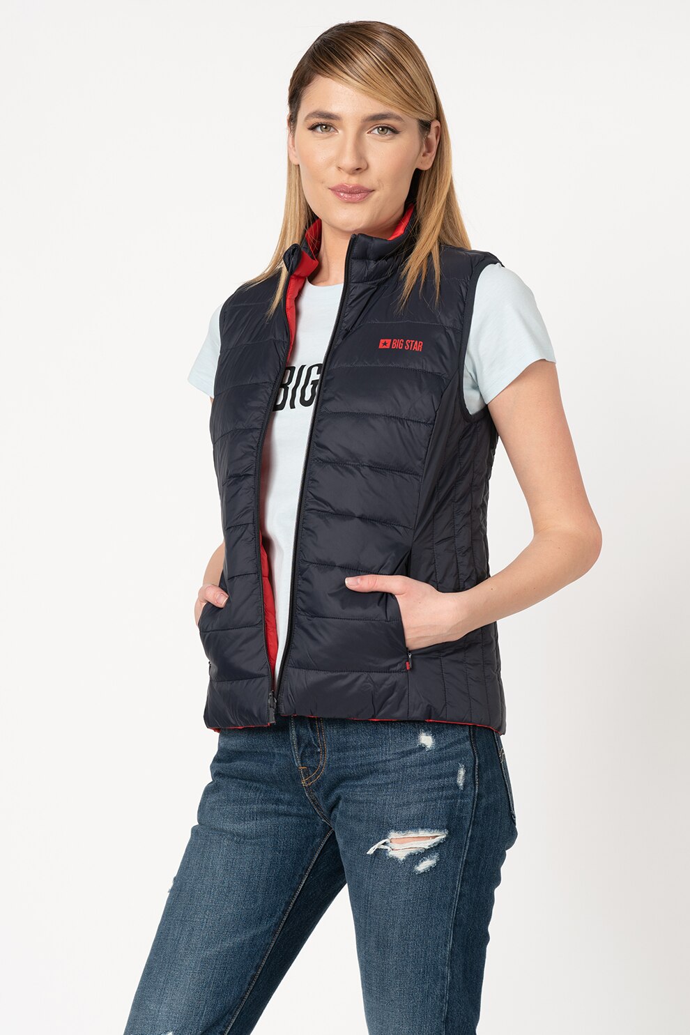 Big Star, Vesta reversibila matlasata Tercera, Bleumarin, M