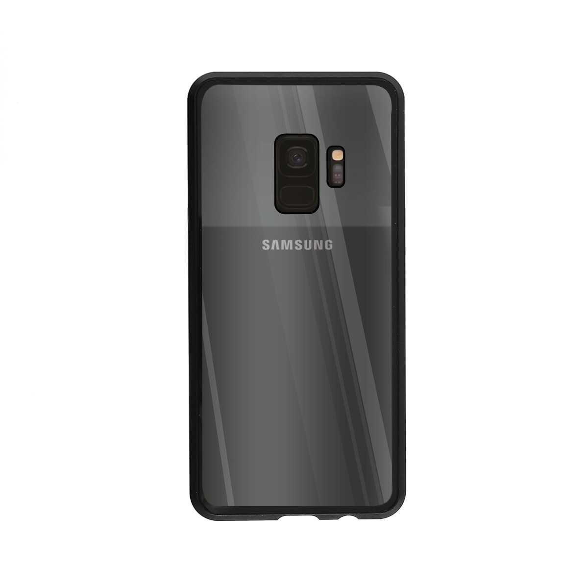 Carcasa magnetica pentru Samsung S9, Sticla, 360 °, Negru