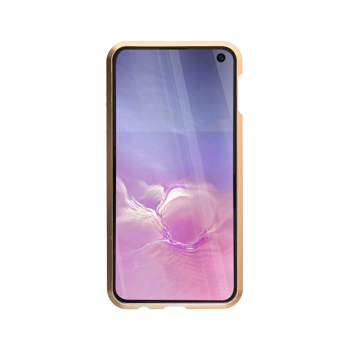 Carcasa magnetica pentru Samsung S10e, Sticla, 360 °, Auriu