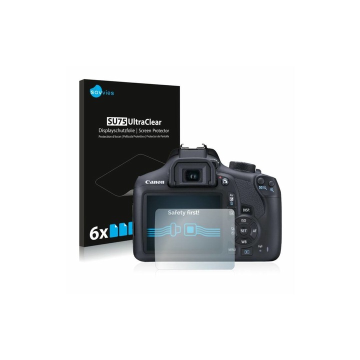 Canon EOS 1300D típusú fényképezőhöz 6db-os Savvies SU75 kijelzőfólia