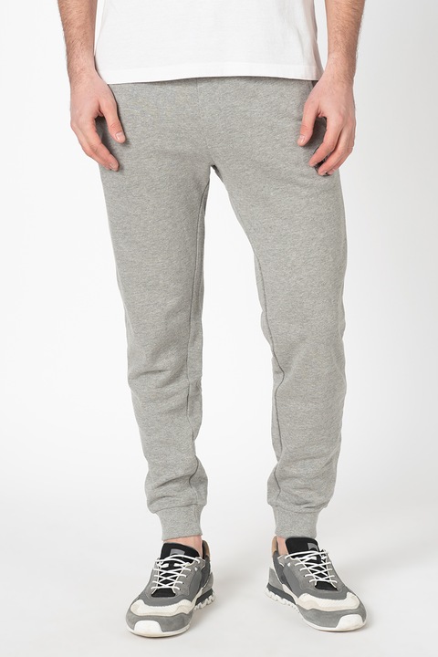 Jack & Jones, Pantaloni sport de bumbac cu snur de ajustare Gordon, Gri melange