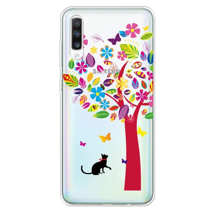 A tok kompatibilis a SAMSUNG Galaxy A50 modellel Colorful Tree, ütésálló, Viceversa Multicolor