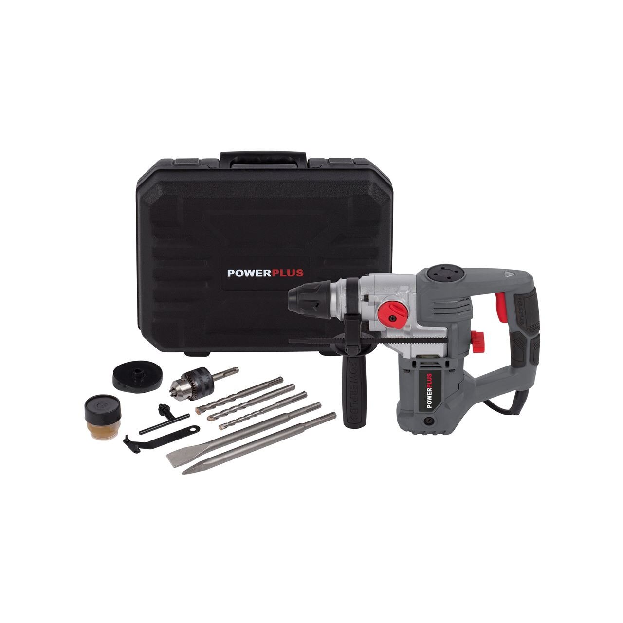 Masina de gaurit cu percutie, POWERPLUS, accesorii, 900 w