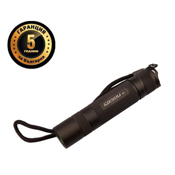 Заводски модифициран фенер Convoy S2 (Конвой С2) комплект с батерия и USB зарядно