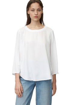 Marc O'Polo, Bluza din amestec de modal, cu maneci 3/4, Alb prafuit Marc O'Polo, Bluza din amestec de modal, cu maneci 3/4, Alb prafuit