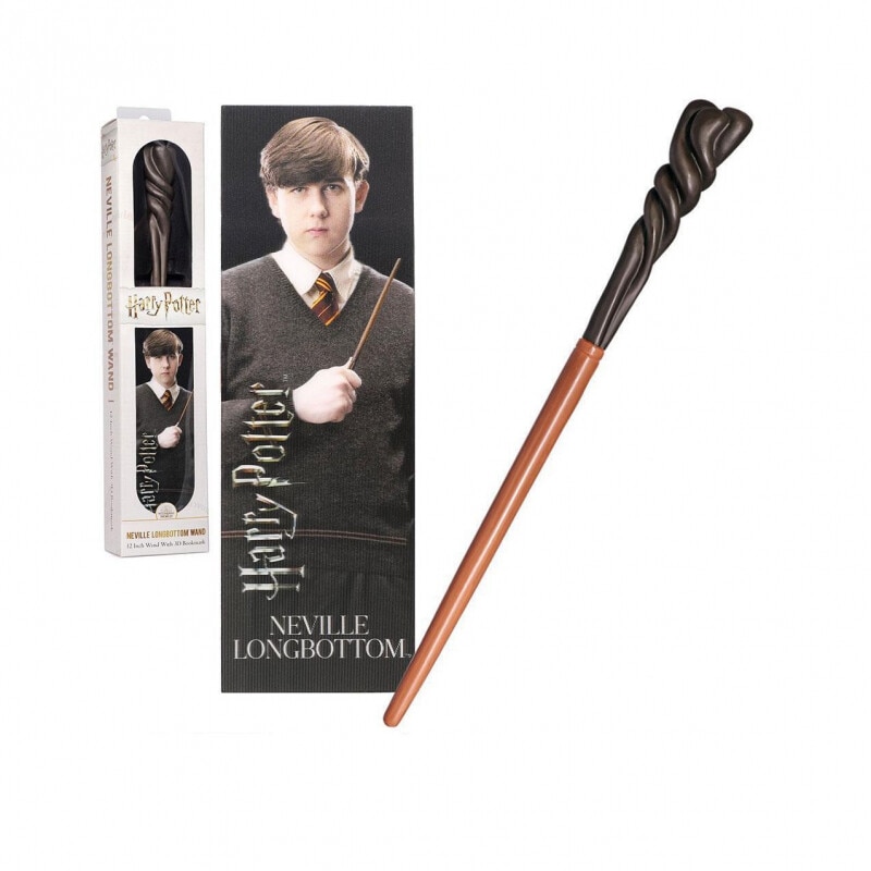 Bagheta Harry Potter - Neville Longbottom 30cm Originala + Semn de carte, Multicolor