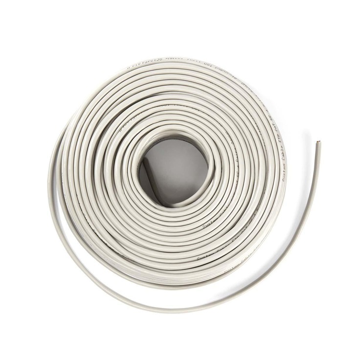 Кабел Goobay, Гъвкав, CAT 5e, UTP CCA, Сив, 305м