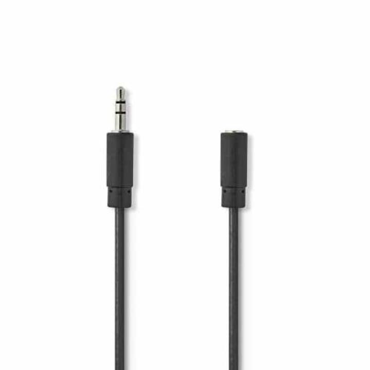 Аудио кабел Jack Stereo 3.5mm мъжки - 3.5mm женски 2m черен Nedis