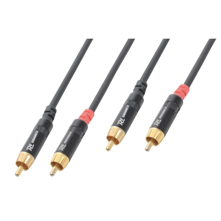 Кабел, 2x RCA мъжки - 2x RCA мъжки, 1.5m, Power Dynamics