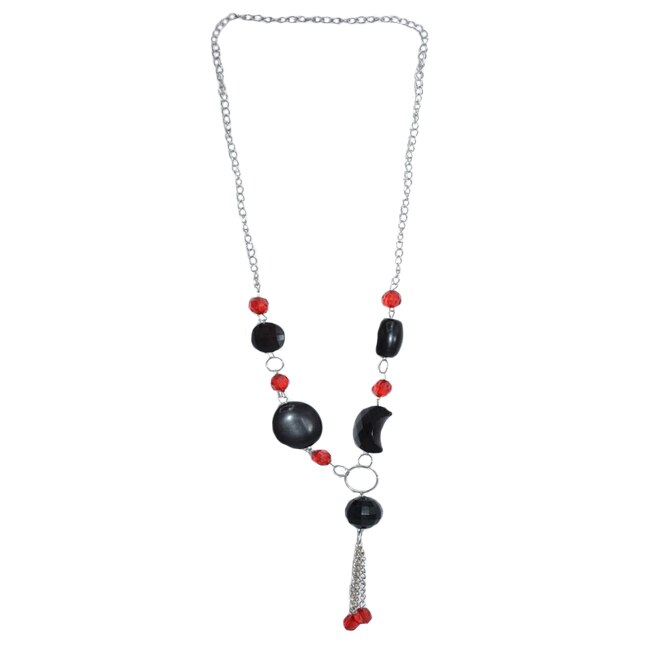 Colier vintage cu pietre ,D&J Exclussive,negru-rosu