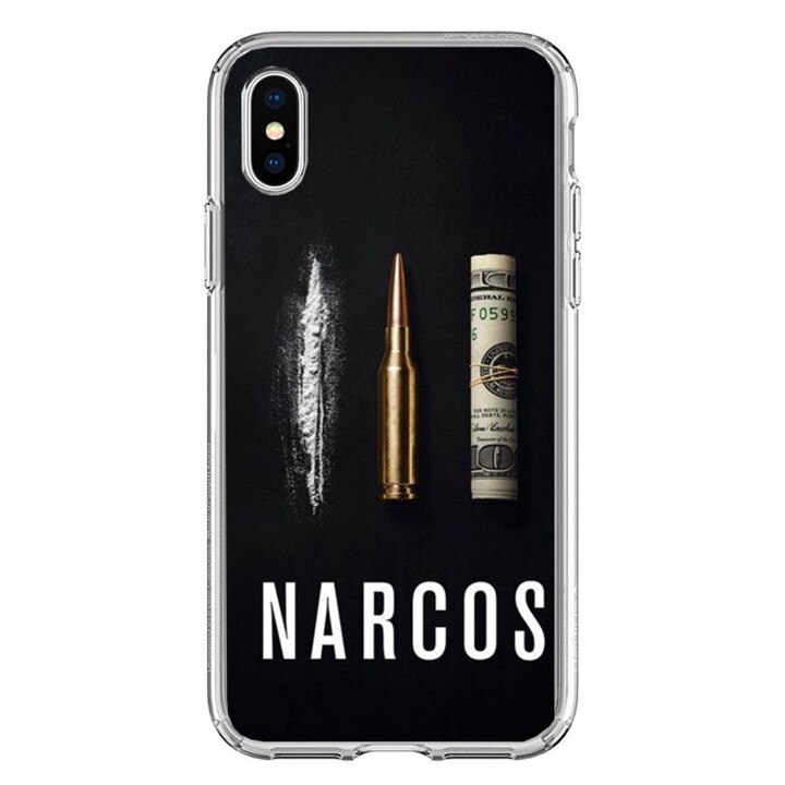 Husa silicon neagra iPhone X Narcos