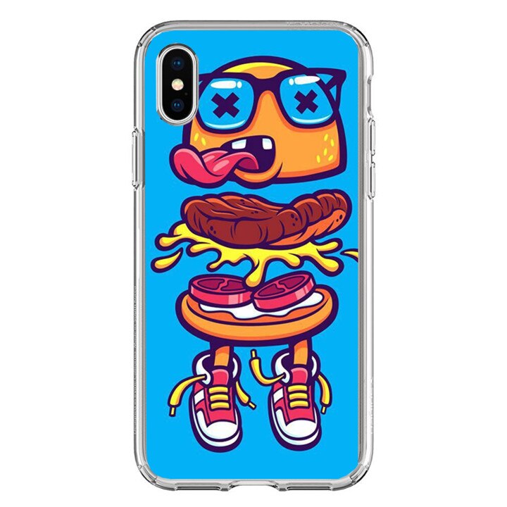 Husa silicon albastra iPhone X Dead Hamburger