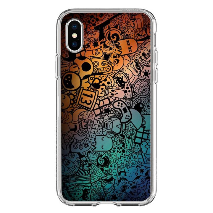 Husa silicon albastra iPhone X Clones