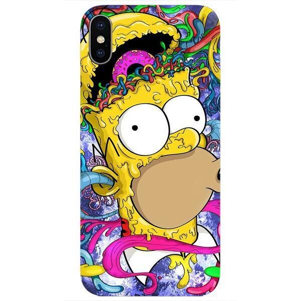 Husa silicon galbena iPhone XS MAX, Donuts Brain