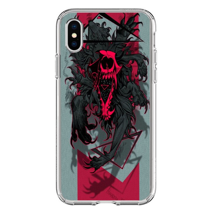 Husa silicon rosie iPhone X Warrior Flag