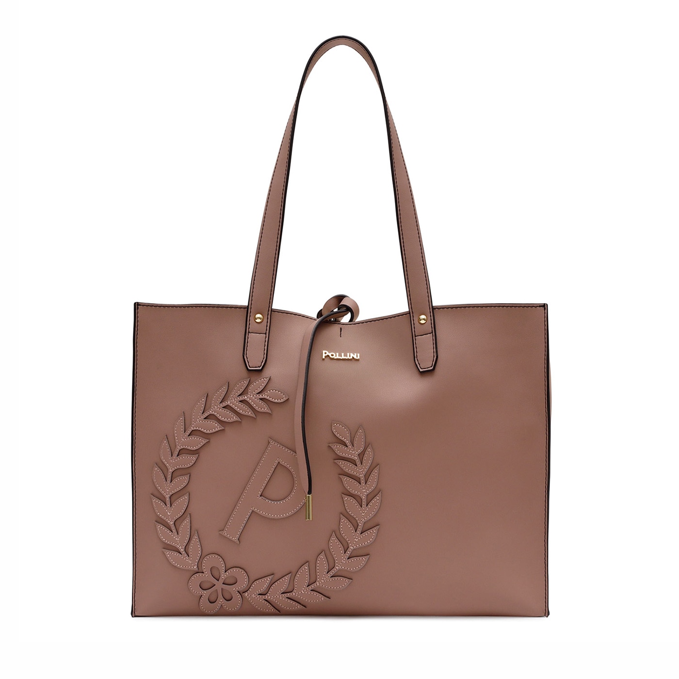 Geanta de umar Pollini, Piele ecologica, Bej, 26x36x13 cm