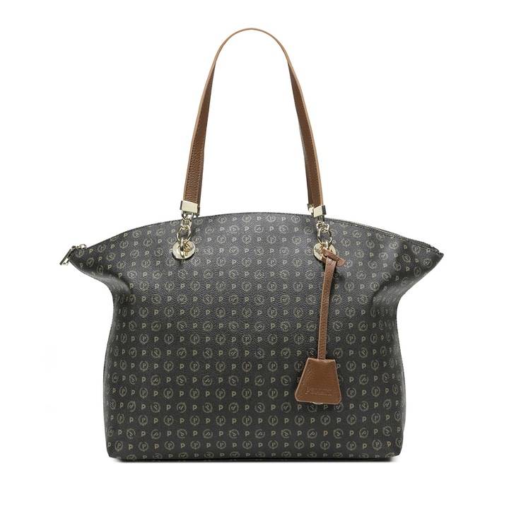 Geanta de umar Pollini, Heritage, Negru, 30 x 34 x 13 cm